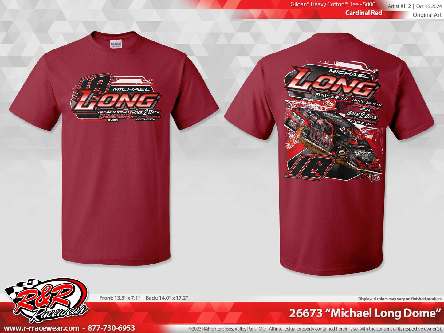 2024 Michael Long Champion T Shirt (Cardinal Red)