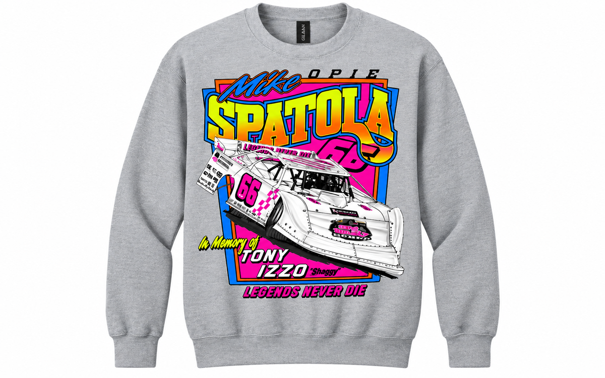 Pre Order 2026 Mike Spatola / Tony Izzo Throwback Crew Neck Sweatshirt (Gray)