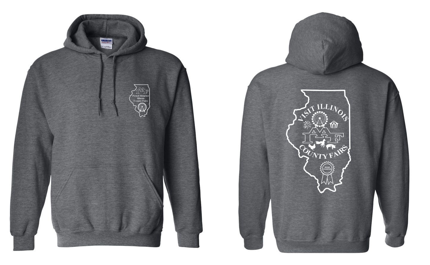 IAAF Visit Illinois County Fairs Hooded Sweatshirt (Dark Heather)