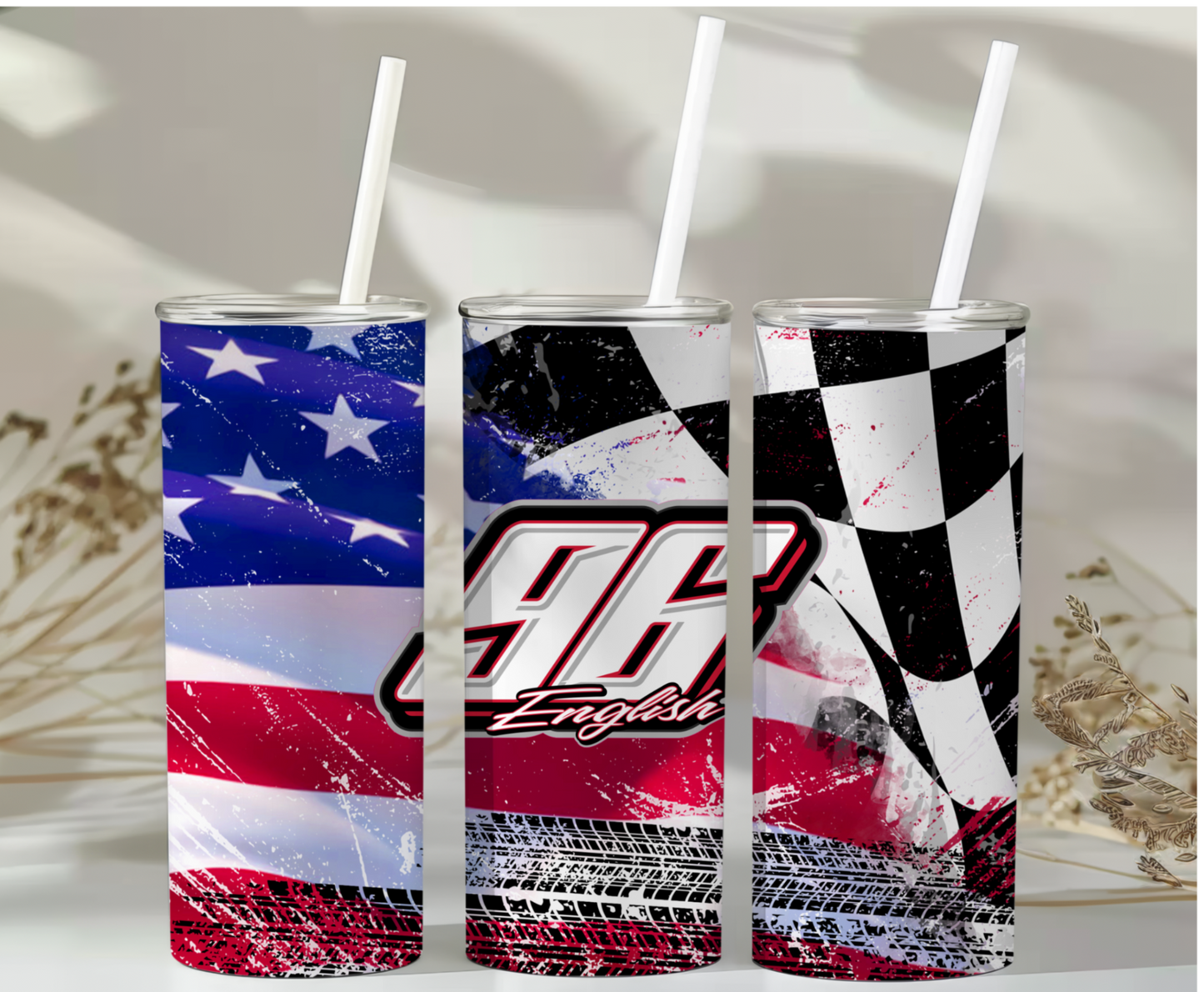 Tanner English American Flag 20oz Tumbler
