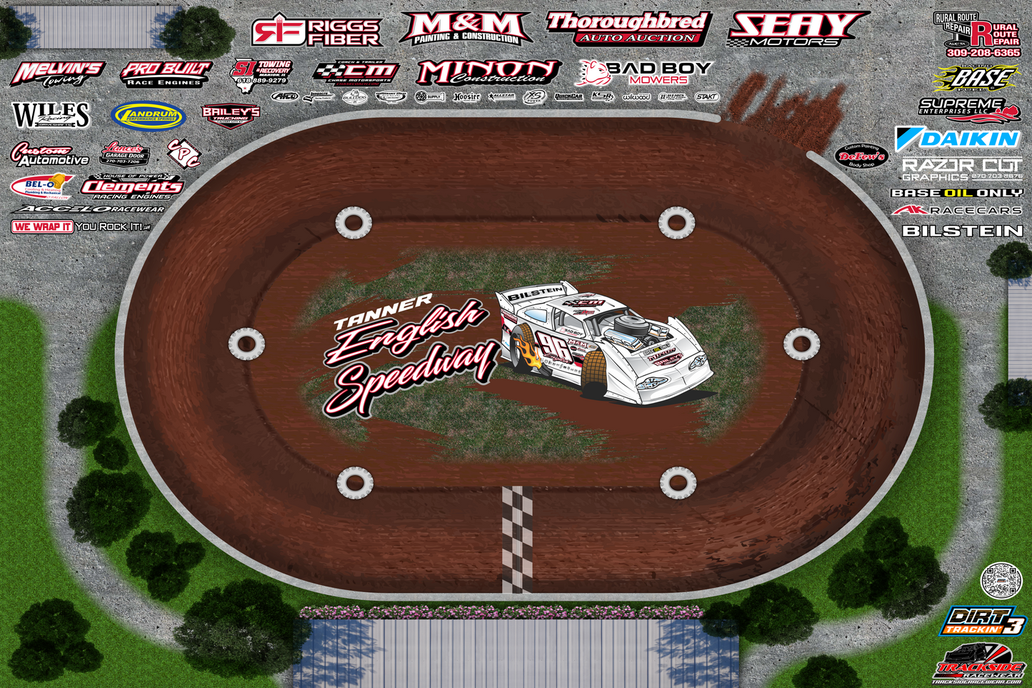 Tanner English Racing Track Mat 36" x 48"