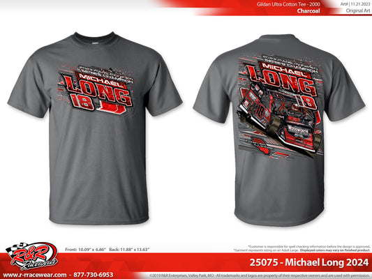 2024 Michael Long Short Sleeve T-Shirt (Charcoal)