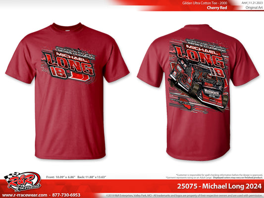 2024 Michael Long Short Sleeve T-Shirt (Cherry Red)