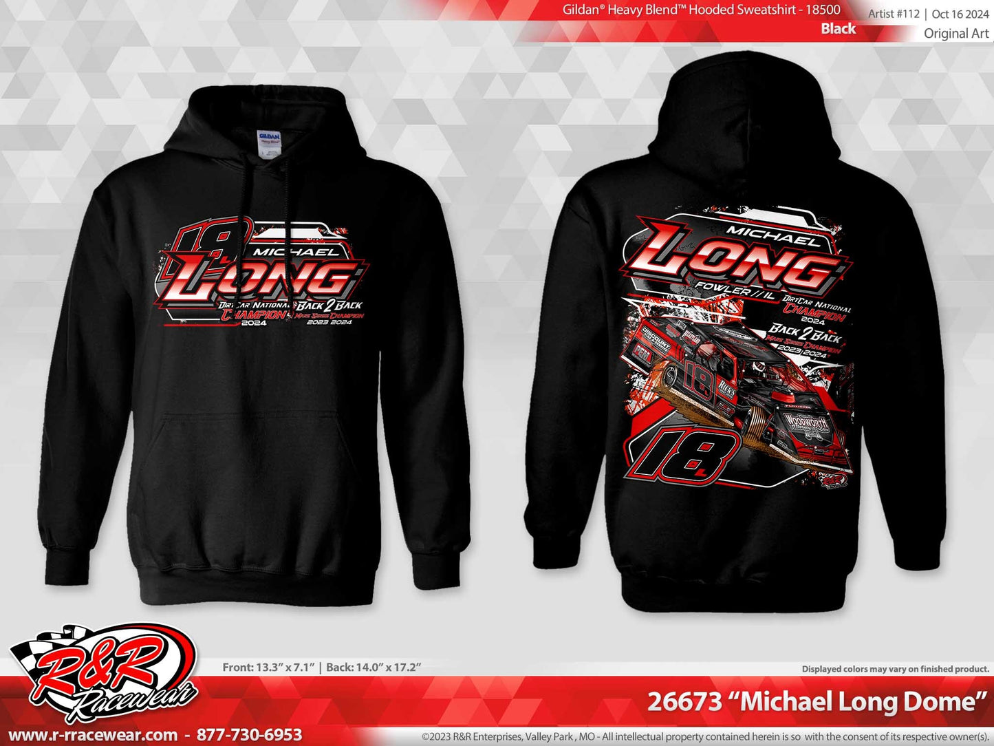 2024 Michael Long Champion Hooded Sweatshirt (Black)