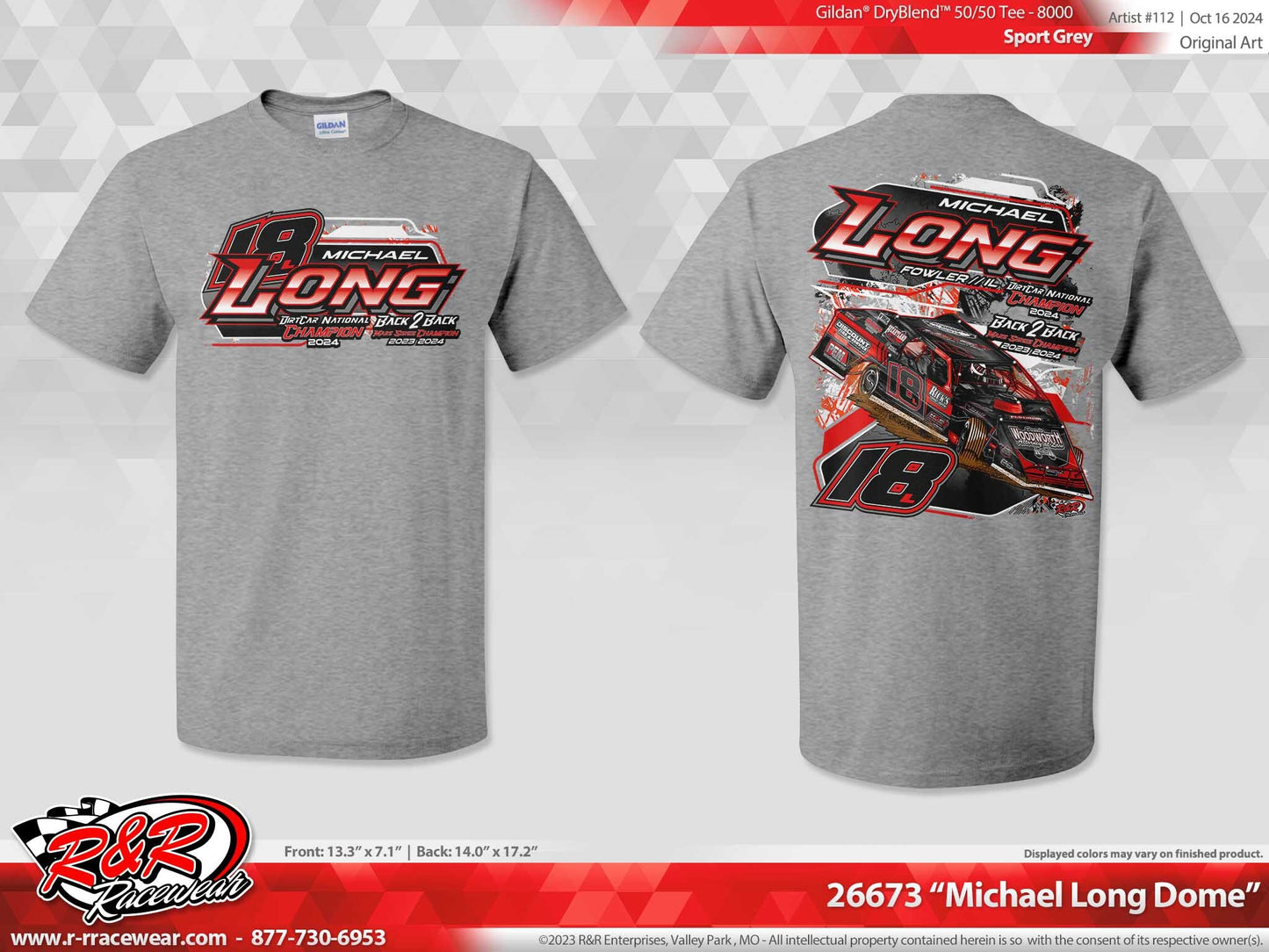 2024 Michael Long Champion T Shirt (Sport Gray)