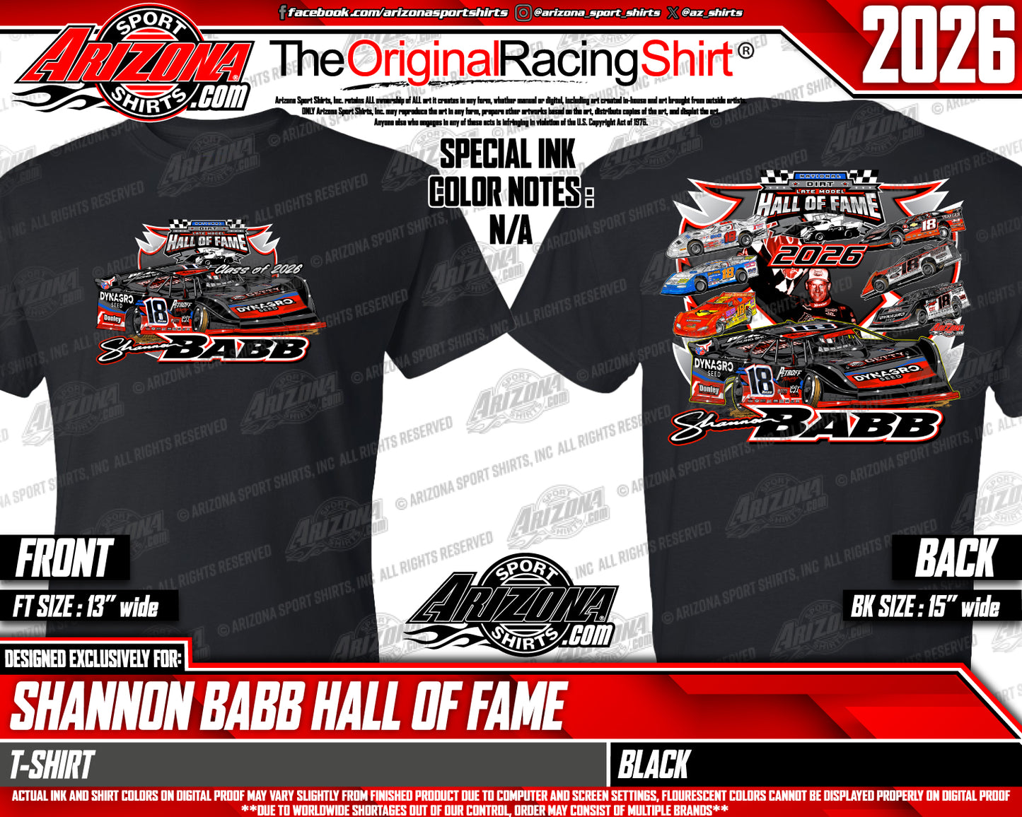 Pre Order 2026 Shannon Babb Hall Of Fame T Shirt (Black)