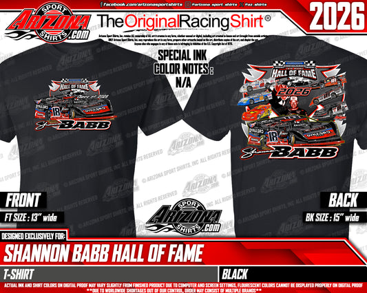 Pre Order 2026 Shannon Babb Hall Of Fame T Shirt (Black)
