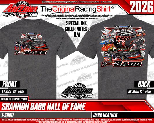 Pre Order 2026 Shannon Babb Hall Of Fame T Shirt (Dark Heather)