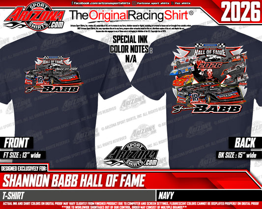 Pre Order 2026 Shannon Babb Hall Of Fame T Shirt (Navy)