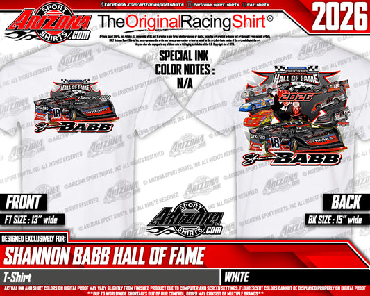 Pre Order 2026 Shannon Babb Hall Of Fame T Shirt (White)