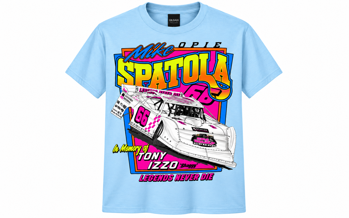 Pre Order 2026 Mike Spatola / Tony Izzo Throwback T-Shirt (Light Blue)
