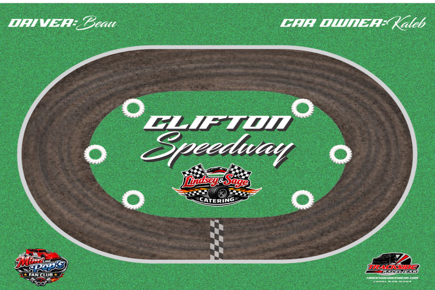 Personalized Small Race Track Mat 24" x 36"