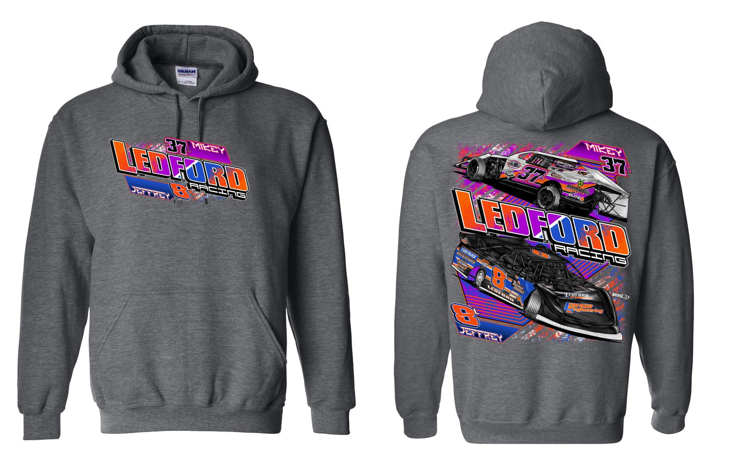 2024 Ledford Racing Hooded Sweatshirt (Charcoal)