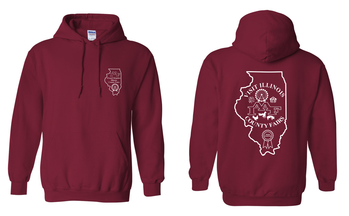 IAAF Visit Illinois County Fairs Hooded Sweatshirt (Cardinal Red)