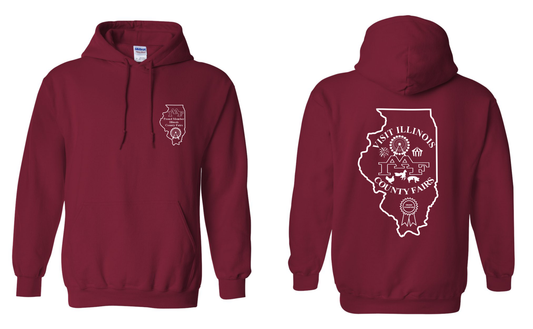 IAAF Visit Illinois County Fairs Hooded Sweatshirt (Cardinal Red)