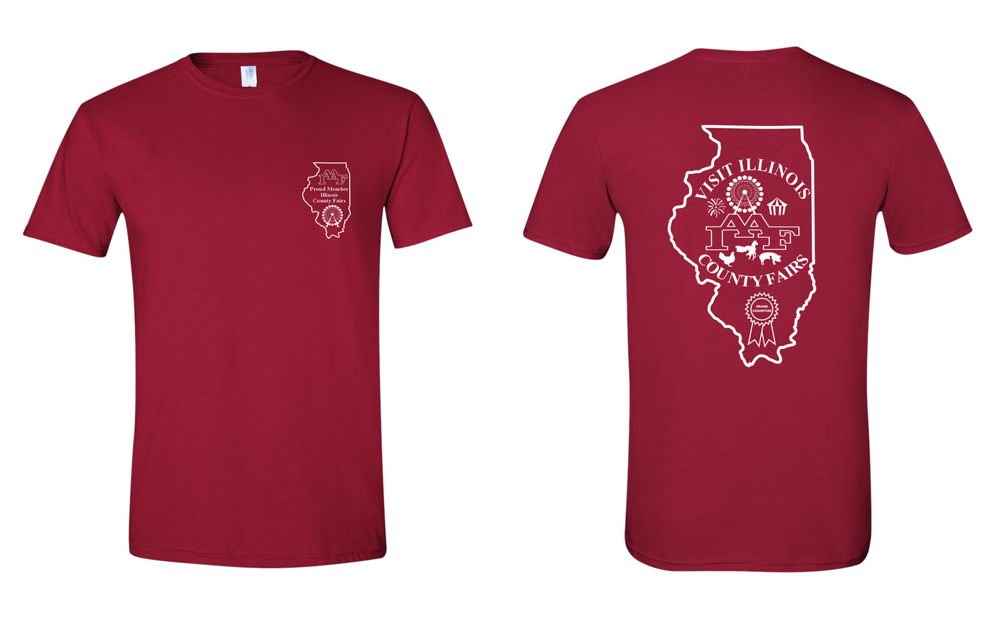 IAAF Visit Illinois County Fairs T Shirt (Cardinal Red)