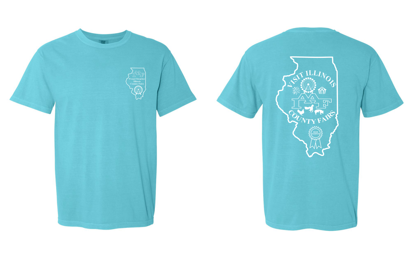 IAAF Visit Illinois County Fairs T Shirt (Comfort Color Lagoon)