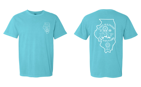 IAAF Visit Illinois County Fairs T Shirt (Comfort Color Lagoon)