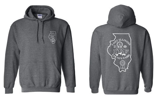 IAAF Visit Illinois County Fairs Hooded Sweatshirt (Dark Heather)