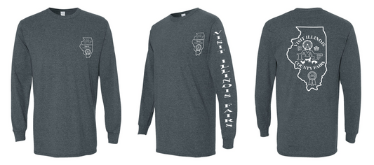 IAAF Visit Illinois County Fairs Long Sleeve T Shirt (Dark Heather)