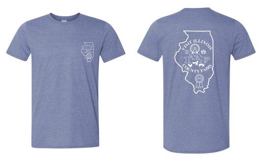 IAAF Visit Illinois County Fairs T Shirt (Indigo Blue Heather)