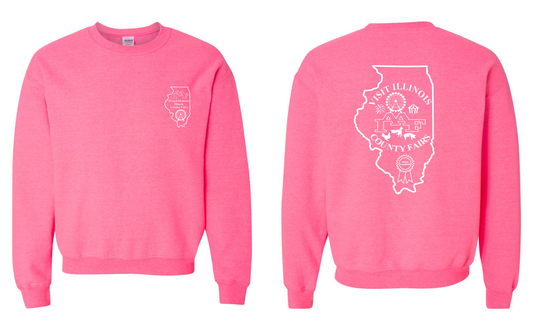 IAAF Visit Illinois County Fairs Crew Neck Sweatshirt (Safety Pink)