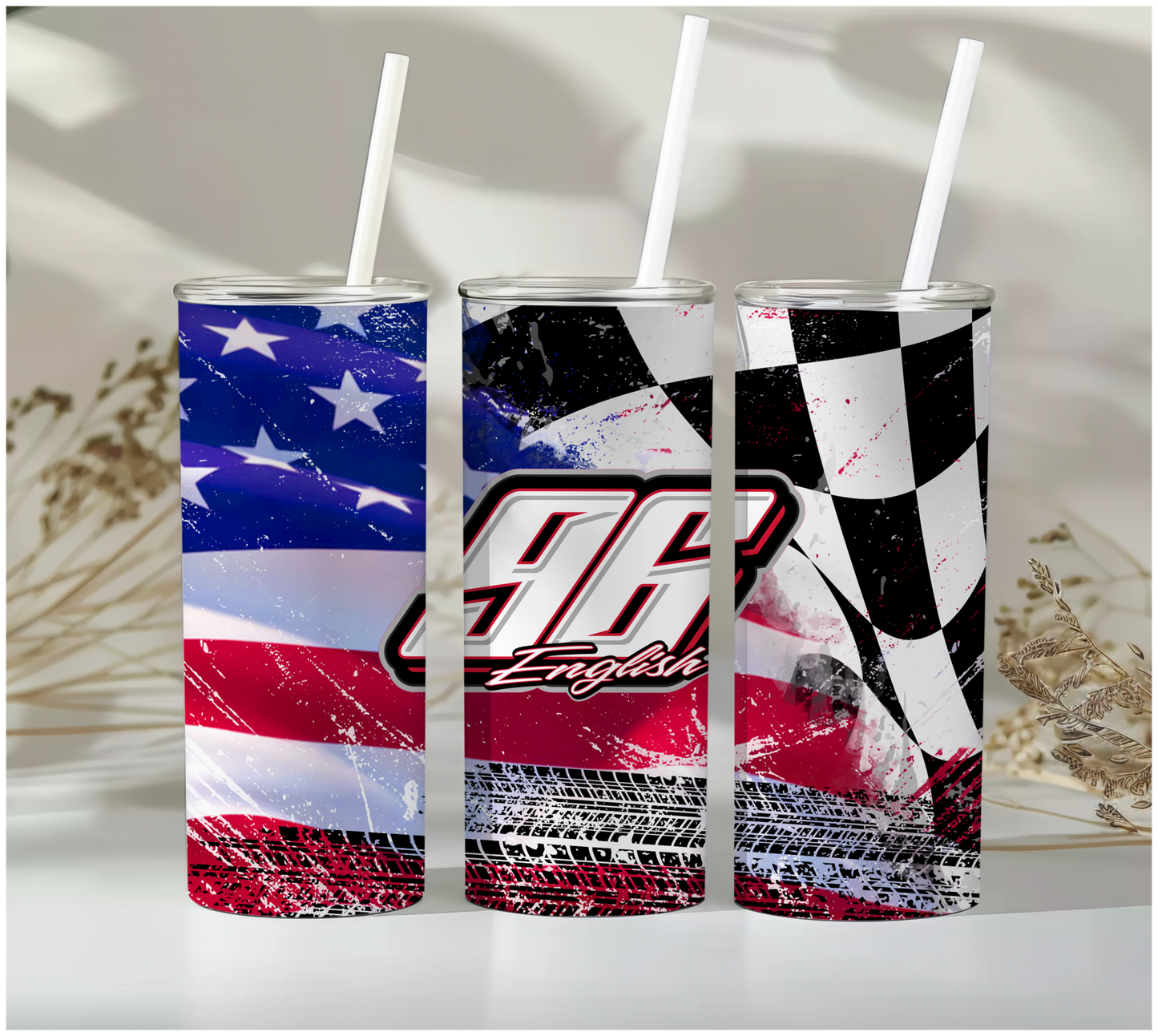 Tanner English American Flag 20oz Tumbler